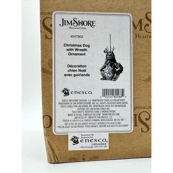 Jim Shore Christmas Dog With Reindeer Antlers  4047802 New w Original Box - Picture 7 of 7